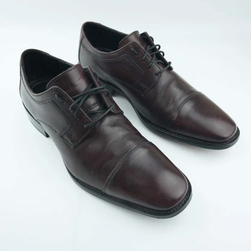 J. Murphy Johnston & Murphy Dress Shoes Mens 9.5M Burgundy Cap Toe Leather